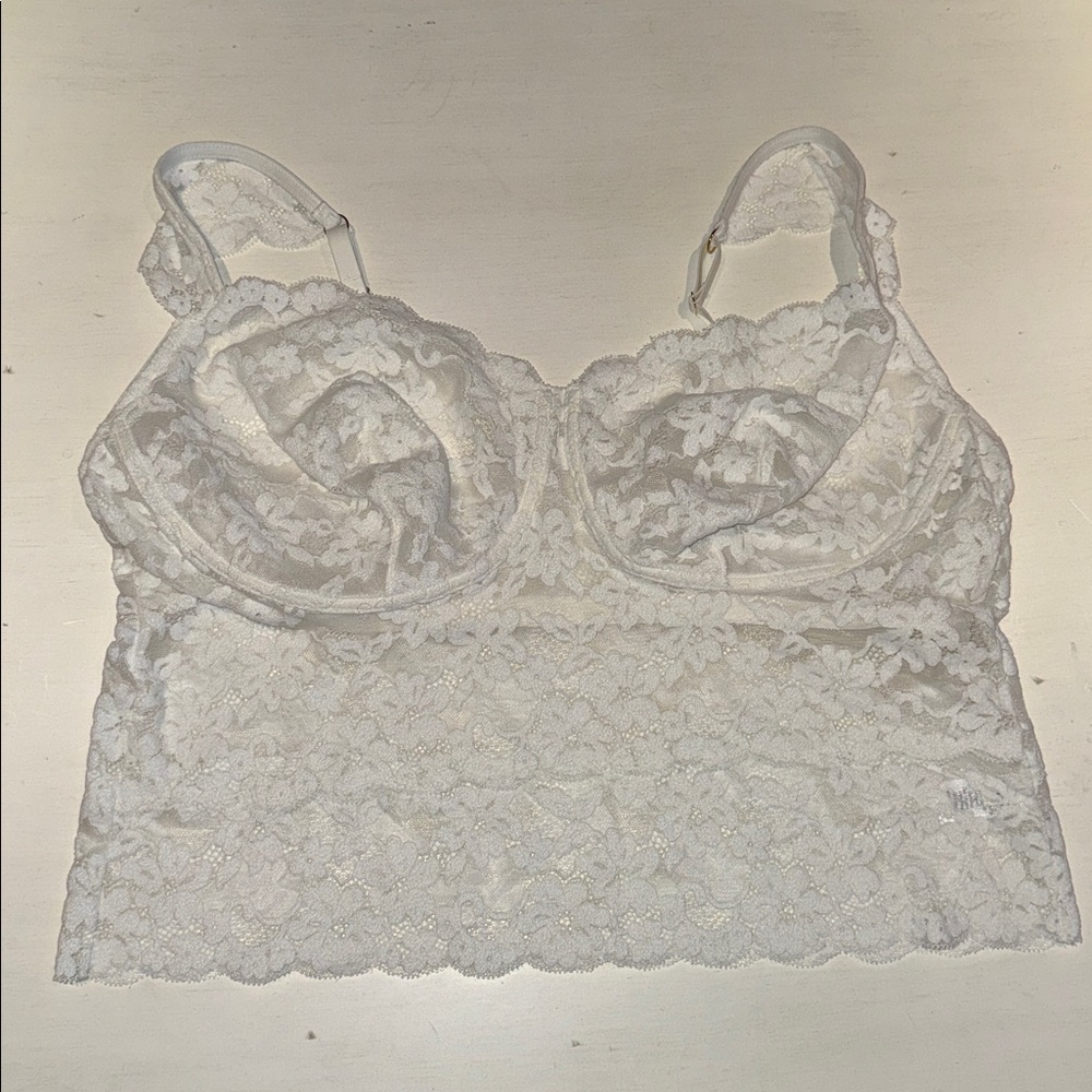 Aerie Lace Underwire Bralette Camisole - White XXL NWT